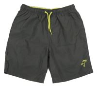 Tmavošedé plážové kraťasy s palmami Primark