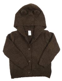 Hnědý propínací svetr s kapucí H&M