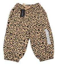 Nové - Béžovo-černé leopardí tepláky Dunnes
