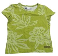 Zelené tričko s květy 