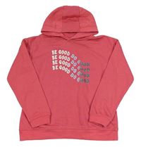 Růžová mikina s nápisem a kapucí Primark