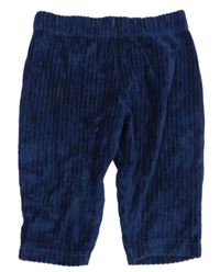 Tmavomodré žebrované sametové tepláky zn. M&S