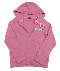 Nové - Růžová propínací mikina s potiskem a kapucí Barbie