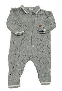 Šedý pletený overal s límečkem River Island