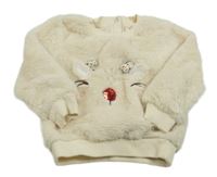 Smetanová kožešinová mikina se sobem Nutmeg