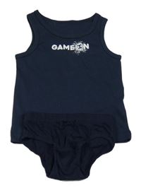 2set - Tmavomodrý nátělník s nápisem + tmavomodré slipy