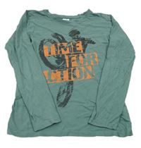 Zelené triko s cyklistou a nápisem Chapter young