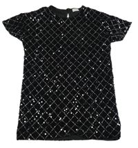 Černá sametová halenka s flitry F&F