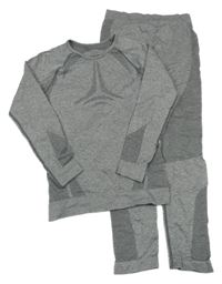 2set - Šedé funkční spodní triko + kalhoty Crivit