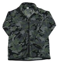 Šedo-khaki vzorovaná fleecová propínací mikina Y.F.K.