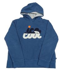 Modrá mikina s nápisem a kapucí Okaidi