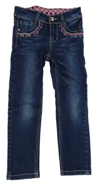 Tmavomodré rifle s kamínky 