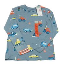 Nové - Modrošedé triko s auty Primark