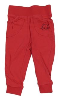 Jahodové cuff tepláky s kočičkou DopoDopo 