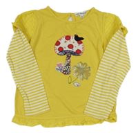 Žluto-pruhované triko s houbou M&S