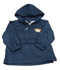 Tmavomodrá šusťáková bunda s opičkou a kapucí Next
