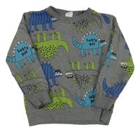 Šedá mikina s dinosaury L&D