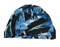 Černo-modro-bílá vzorovaná koupací čepice Shein