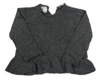 Tmavošedý peplum svetr Zara