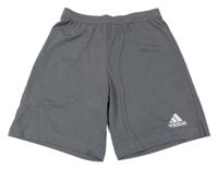 Šedé sportovní kraťasy s logem Adidas
