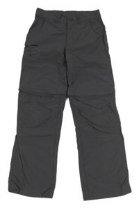 Tmavošedé šusťákové outdoorové kalhoty Vaude 