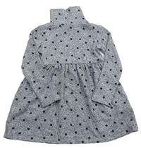 Šedé melírované puntíkaté úpletové šaty s rolákem H&M