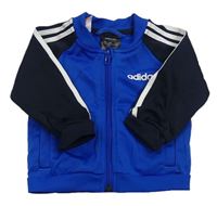 Safírovo-černá propínací sportovní mikina Adidas