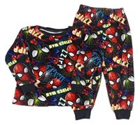 Černé plyšové pyžamo se Spider-many MARVEL