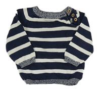 Tmavomodro-bílý pruhovaný svetr H&M