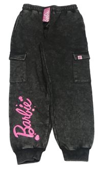 Černé šisované cargo tepláky s logem - Barbie PRIMARK