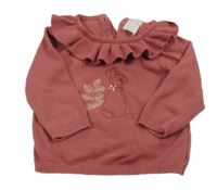 Světlevínový svetr s králíčkem - Peter Rabbit a volánkem Tu