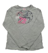 Šedé melírované triko s číslem a motýlkem C&A