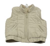 Světlebéžová prošívaná šusťáková zateplená vesta C&A