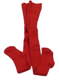 Červené žebrované punčocháče St. Bernard