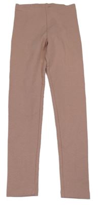 Pudrové žebrované legíny H&M