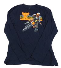 Nové - tmavomodré triko s motorkářem GAP