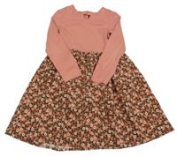 Skořicové šaty s kytičkami happy girls