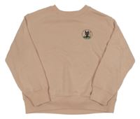 Pudrová mikina s kočičkou a čarodějkou Uniqlo