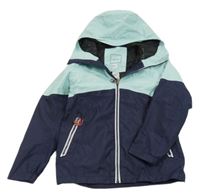 Tmavomodro-světlemodrá šusťáková funkční jarní bunda s kapucí TRIBORD