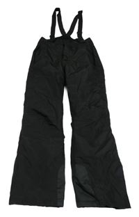 Černé šusťákové funkční zimní oteplovačky s odepínacími kšandami crivit