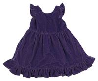 Tmavofialové třpytivé sametové šaty s volánky POLARN O. PYRET