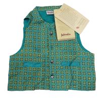 Nové - modrozelená vzorovaná slavnostní vesta 