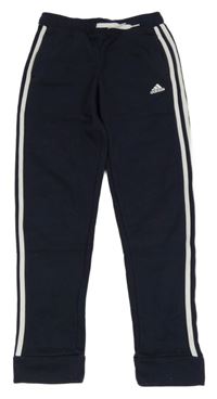 Tmavomodro-bílé tepláky Adidas