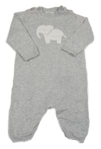 Šedý melírovaný pletený overal se sloníkem mamas&papas
