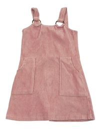 Růžové žebrované sametové šaty F&F