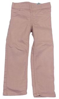 Starorůžové plátěné elastické kalhoty H&M