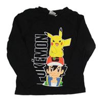 Černé triko s Pikachu a Ashem