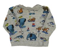 Šedá melírovaná mikina se zvířaty H&M