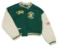 Zeleno-béžová crop baseballová mikina s nápisem - Stranger Things H&M