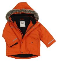 Červená šusťáková zimní bunda s kapucí Matalan